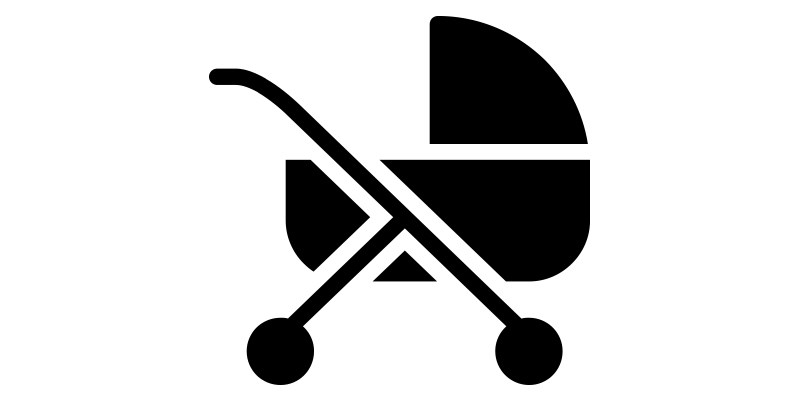 Ikon som symboliserar barnvagn